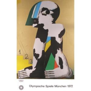 1972 Munich Olympics abstract seated figure poster