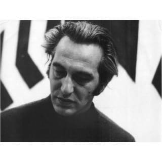 Man with closed eyes, black and white portrait.