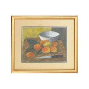 Apricots Citron Et Bowl Oil on Canvas Painting