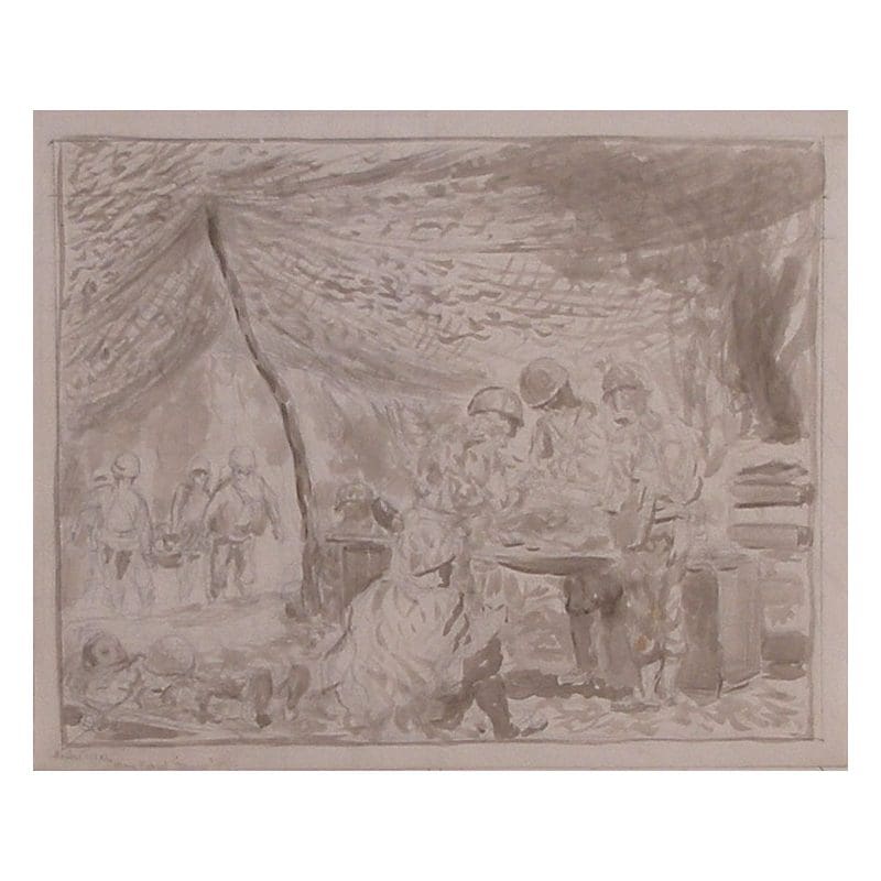 Soldiers operating in a field medical tent.