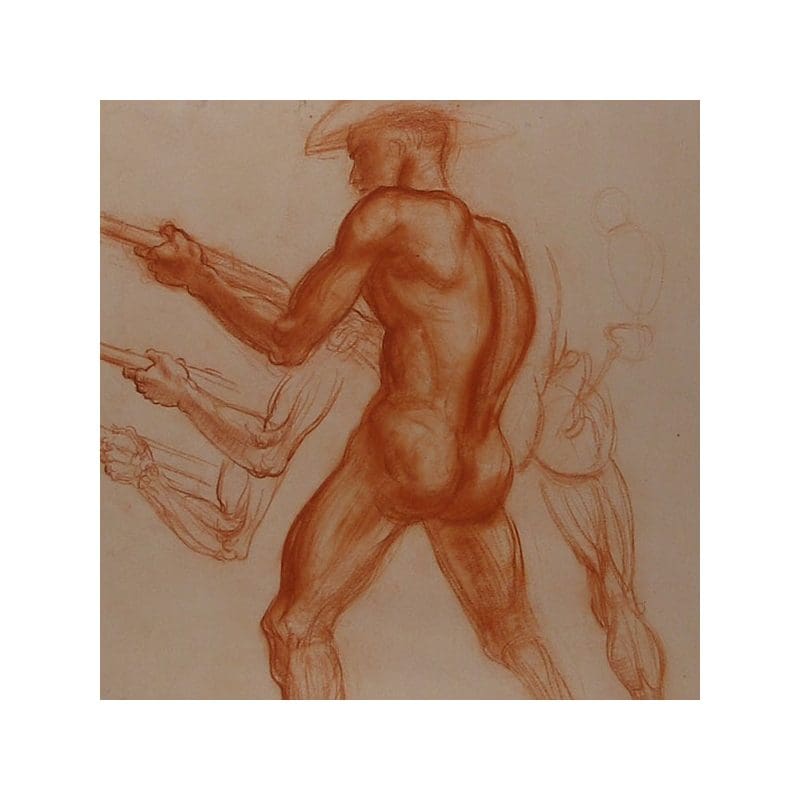 Study for John Brown mural tragic prelude
