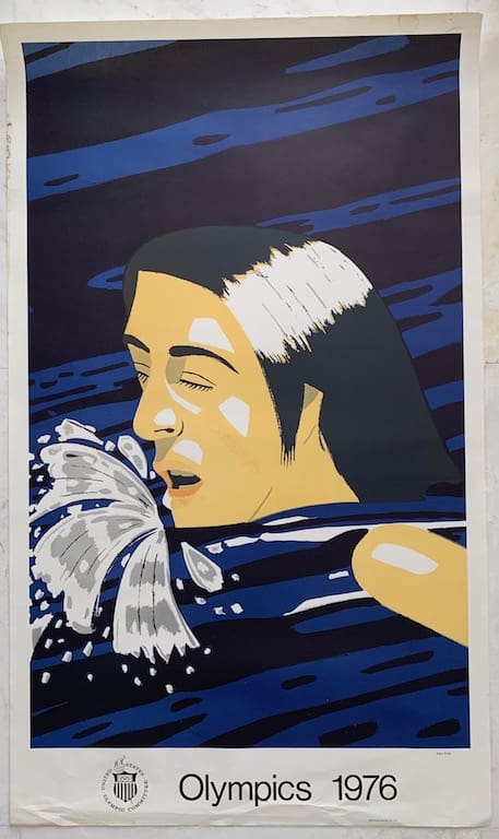 A stylized portrait of a woman with flowing hair and abstract shapes.